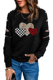 Black Sweatshirts for Women Crewneck Tops Long Sleeve Print Pullover Tops
