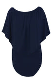 Robe Mini Poncho Noire Superposée à Plusieurs Pansements