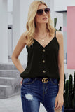 Spaghetti Strap Buttoned Tank Top