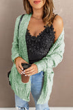 Women's Fuzzy Popcorn Oversized Sweater Coat Dusty Pebble Open Front Cardigan