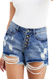 Short en denim d'aspect usé à taille haute Hot Mama