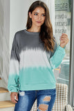 Women Color Block Casual Tops Tie Dye Pullover Sweatshirt