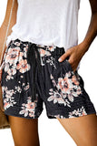 Print Drawstring Casual Shorts with Pocket