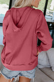 Sweat à capuche zippé surdimensionné Veste de couleur unie avec fermeture éclair