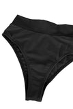 Sexy Bandeau High Waisted Bikini Bottoms Set Two Piece Swimsuits Black