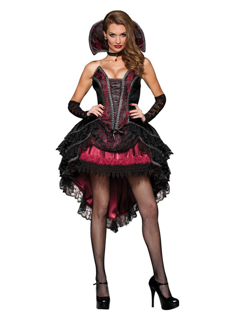 Deluxe Halloween Adult Women Medieval Vampire Costume Ruby