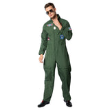 Top Gun Flight Suit Costume Air Force Fighter Pilot Jumpsuit for Men