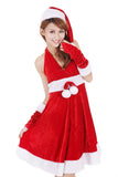 Sexy Red Ball Belt Halter Santa Costume Women