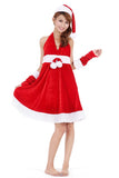 Sexy Red Ball Belt Halter Santa Costume Women