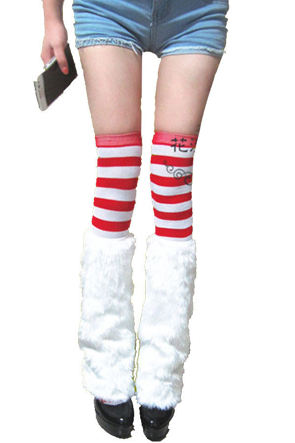 Red and White Christmas Stockings with White furry boot covers