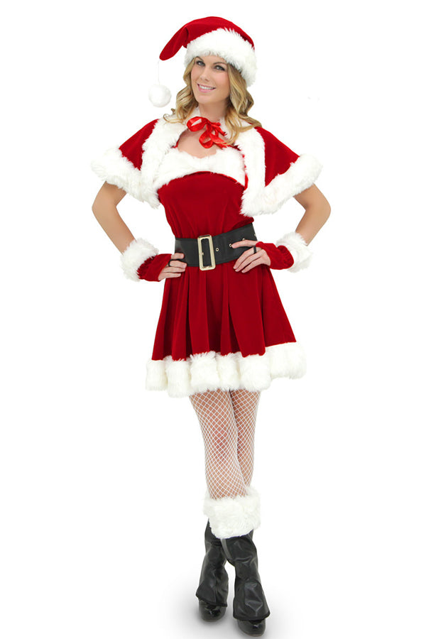 Sexy Wraped Belted Mrs Santa Claus Costume Women