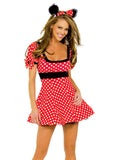 Womens Short Sleeve Cute Mouse Costume