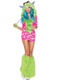 Melody Monster Fairy Womens Pink and Green Costume
