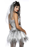 White Lacy Zombie Bride Halloween Costume