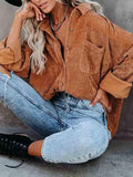 Oversized Button Down Solid Shirts For Women