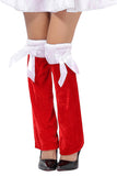 Cute Bows Adult Christmas Leg Warmers White