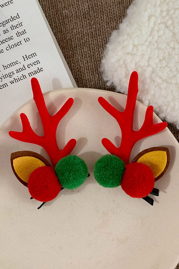 Reindeer Hair Clips Elk Antler Christmas Accessories
