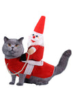 Santa Riding Dog Costumes Christmas Pet Cosplay Outfits