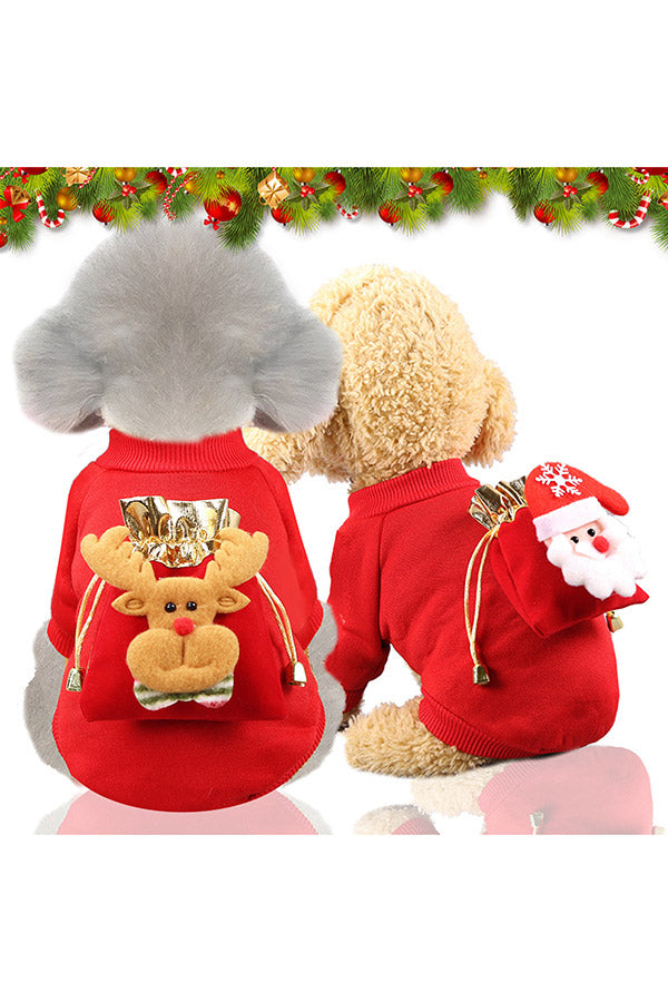 Dog Cat Xmas Reindeer Costume Puppy Warm Outfit