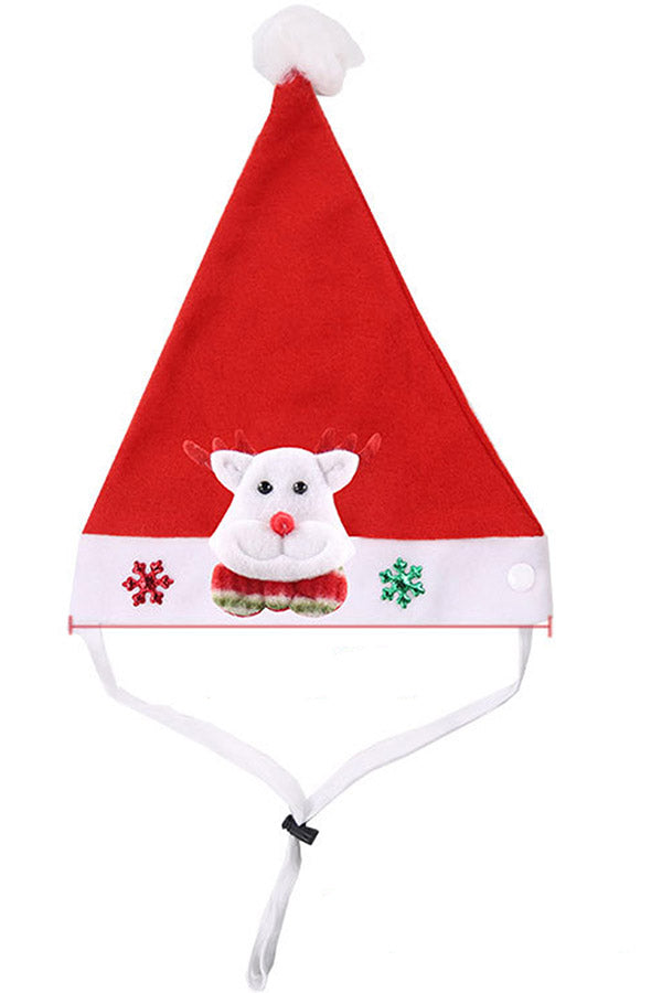 Décoration rouge de fête de vacances de chapeau d'animal familier de Noël pour des chats de chiens