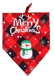 Christmas Plaid Dog Bandanas Reversible Triangle Bibs
