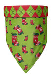 Christmas Dog Scarf Bandanas Stocking Print Pet Decoration