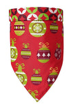 Dog Bandana Christmas Balls Print Pet Scarf