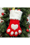 Fluffy Animal Paw Christmas Stocking Fireplace Hanging Decor