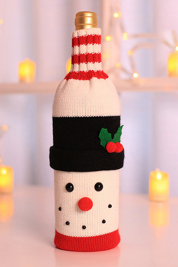 Snowman Christmas Sweater Wine Bottle Cover