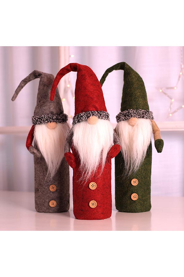Décoration de bouteille de vin de gnomes de Noël pour les vacances à la maison