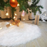 Fluffy Christmas Tree Skirt Festival Decoration White