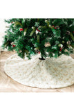 Christmas Tree Skirt Snowflakes Embroidered Tree Blanket Gold