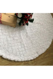 Fluffy Sequin Christmas Tree Skirt White Home Decoration White