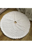 Fluffy Sequin Christmas Tree Skirt White Home Decoration White