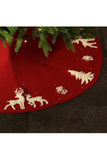 Festival Decoration Knitted Christmas Tree Skirt Dark Red
