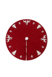 Festival Decoration Knitted Christmas Tree Skirt Dark Red