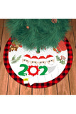 Funny Santa Claus Print Red Xmas Tree Skirt White