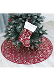 Christmas Tree Skirt Holiday Home Decoration Dark Red