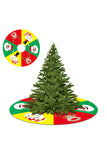Christmas Flocking Round Tree Skirt Yellow