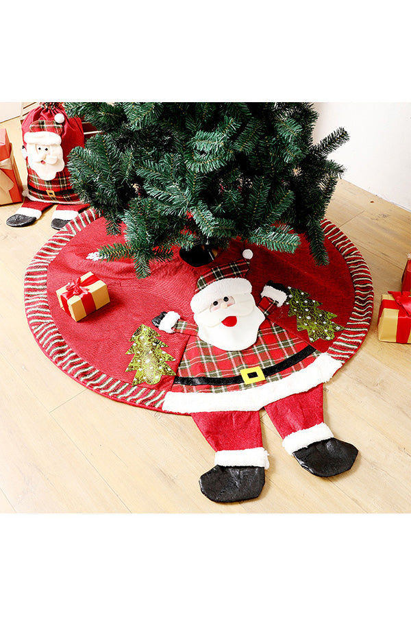 47.24 Inches Santa Claus Christmas Tree Skirt Red