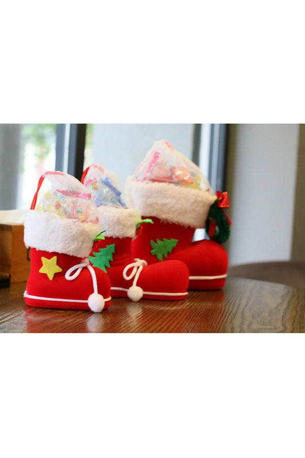 Christmas Santa Claus Kids Candy Boots Red