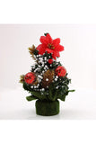 White Granules Artificial Christmas Tree Berry Red