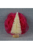 30Pcs Mini Christmas Tree Sisal Silk Cedar Decoration Apricot