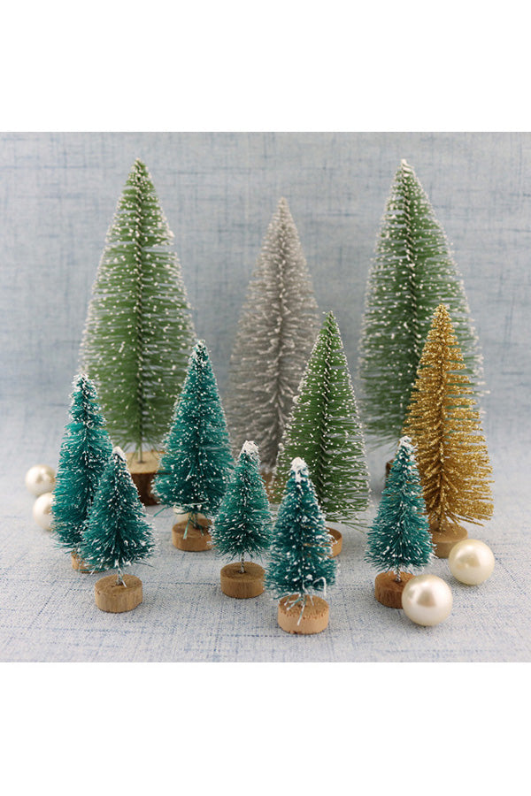 30 Pcs Mini Artificial Christmas Tree Ornaments Green