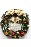 12 Inches Merry Christmas Wreath Front Door Ornament Gold