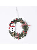 Cute Mini Snowman Christmas Tree Decoration Pine Wreath White