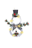 Led Christmas Hanging Decoration Snowman Rattan Wreath