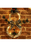 Guirlande de rotin de bonhomme de neige de décoration suspendue de Noël menée