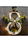 Guirlande de rotin de bonhomme de neige de décoration suspendue de Noël menée