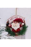 Pine Rattan Door Wreath Christmas Santa Claus Wreath Dark Red